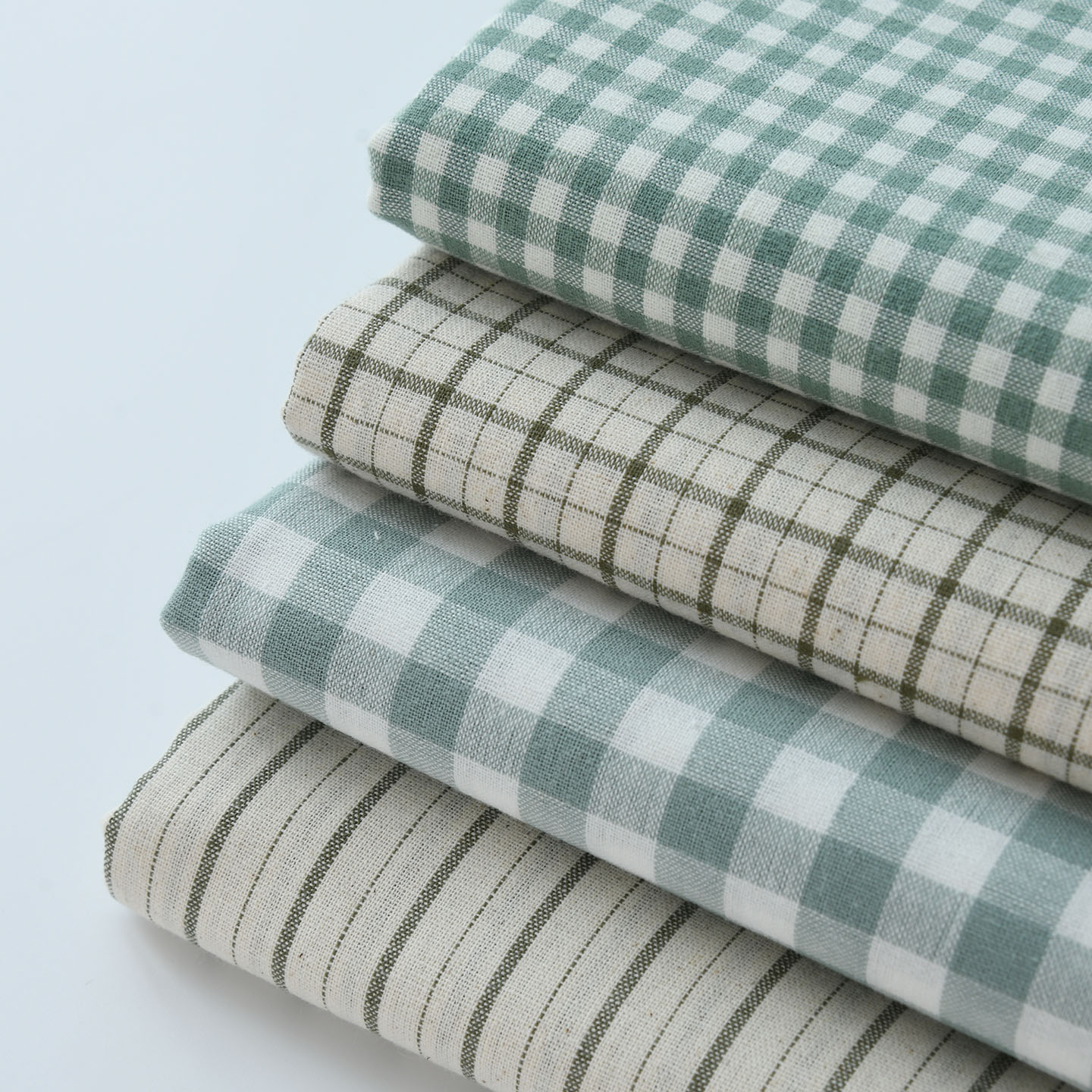 Linen Table Runner - Vintage Green Faux Linen Fabric Soft