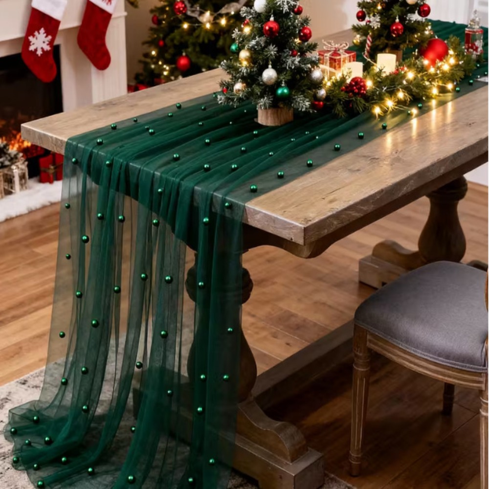 Linen Table Runner - Dreamy Luxury Wedding Table Runner Semi-Transparent