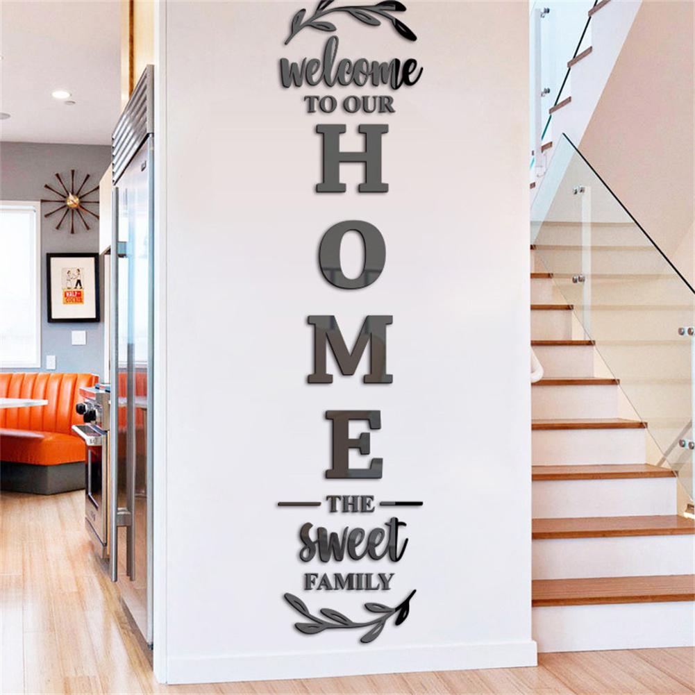 Home Decor Y2K - English Letters 3D Mirror Wall Sticker,