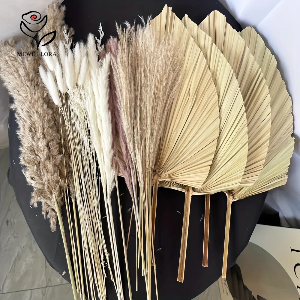 Pampas Grass Decor - 35Pcs Natural Pampas Grass Boho Home