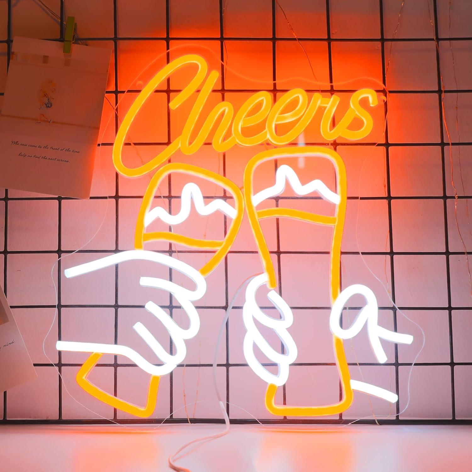Home Decor Theme - Cheers Cocktail Neon Sign USB Dimmable