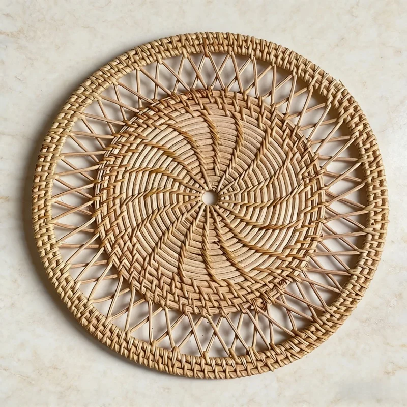 Round Wicker Tray Rattan Woven - Rattan Plant Basket recension och pris