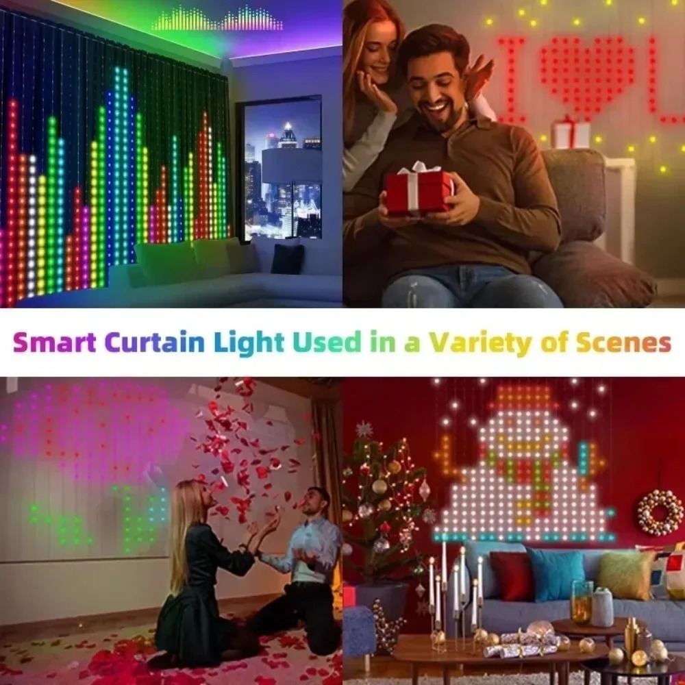 LED Pixel Curtain Lights Bluet - Home Decor Free App recension och pris