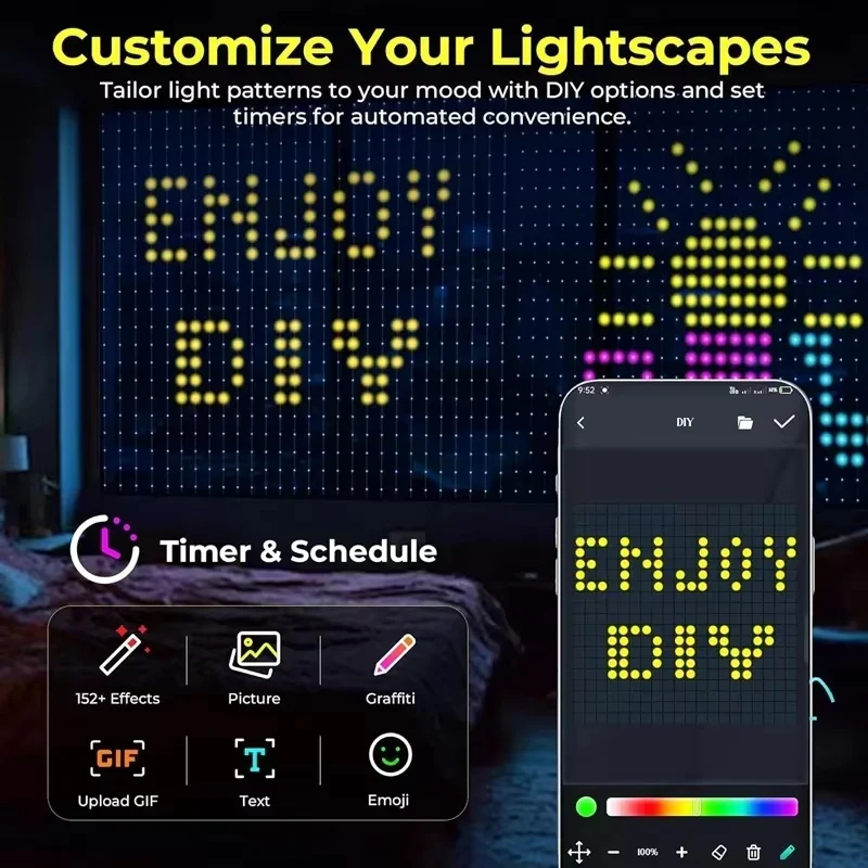 Smart LED Curtain Lights RGB A - Home Decor Free App recension och pris