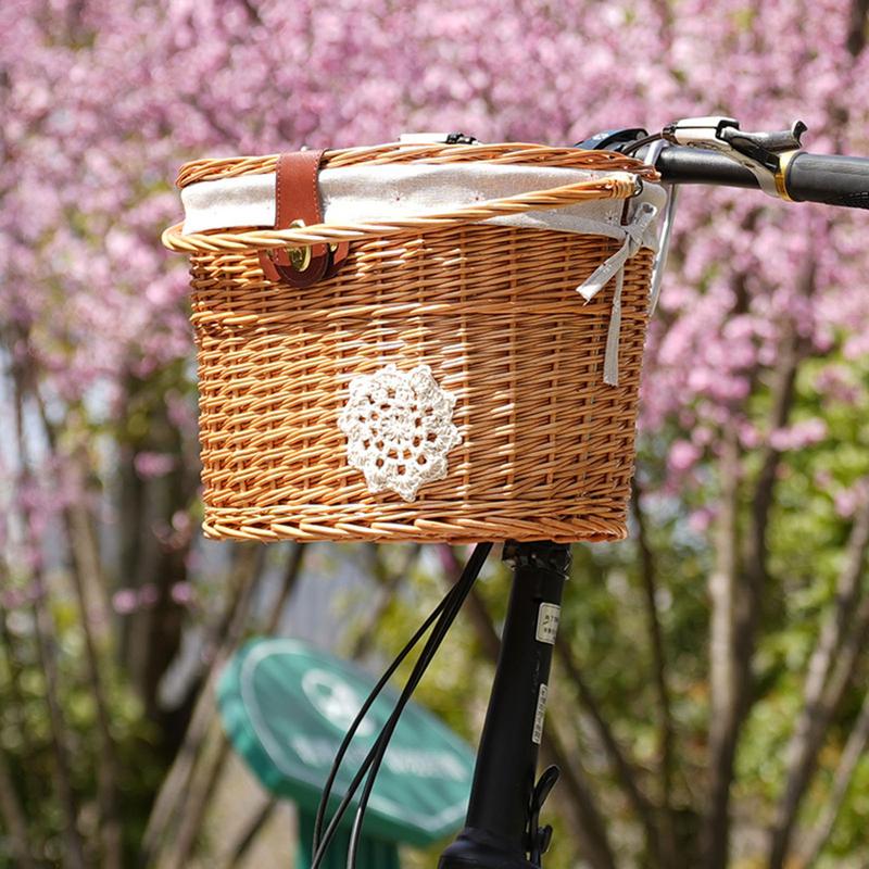 Wicker Bicycle Basket Handleba - Rattan Plant Basket recension och pris