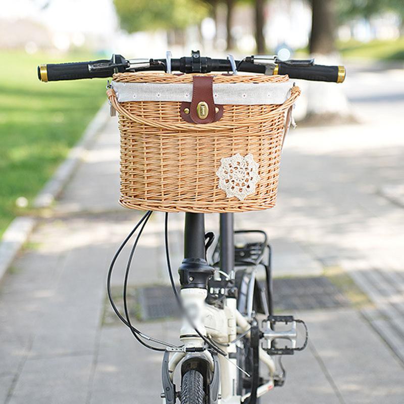 Wicker Bicycle Basket Handleba - Rattan Plant Basket recension och pris
