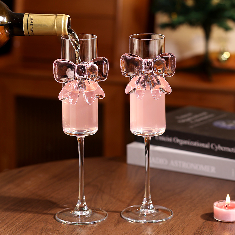 Bow Champagne Flutes Glass Wed - Home Decor Y2K recension och pris