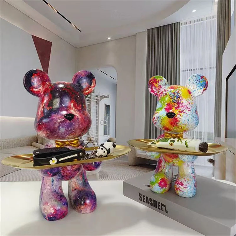 29cm Graffiti Bear Figurine Ho - Home Decor Y2K recension och pris
