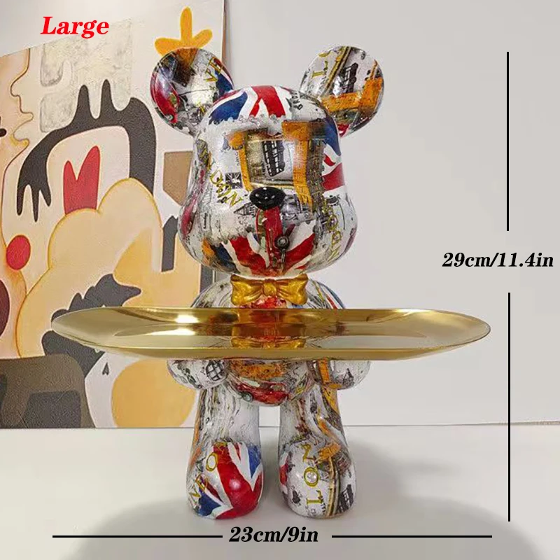 29cm Graffiti Bear Figurine Ho - Home Decor Y2K recension och pris