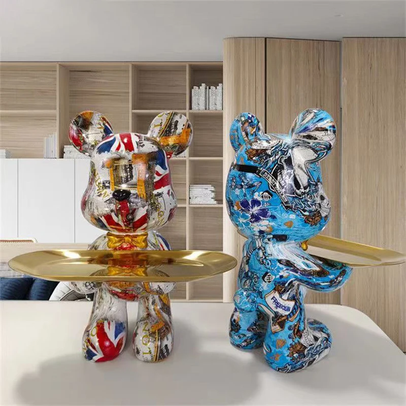 29cm Graffiti Bear Figurine Ho - Home Decor Y2K recension och pris