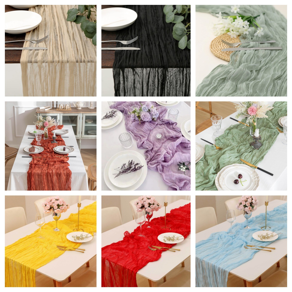 Boho Gauze Table Runner, Crink - Linen Table Runner recension och pris