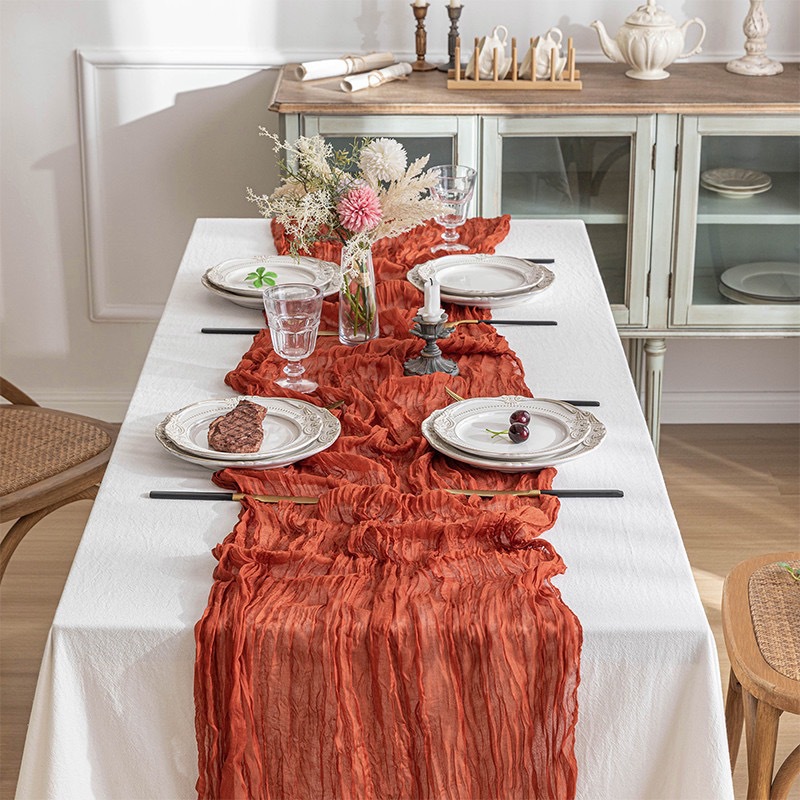 Boho Gauze Table Runner, Crink - Linen Table Runner recension och pris
