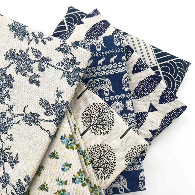 Vintage Blue Floral Cotton Lin - Linen Table Runner recension och pris