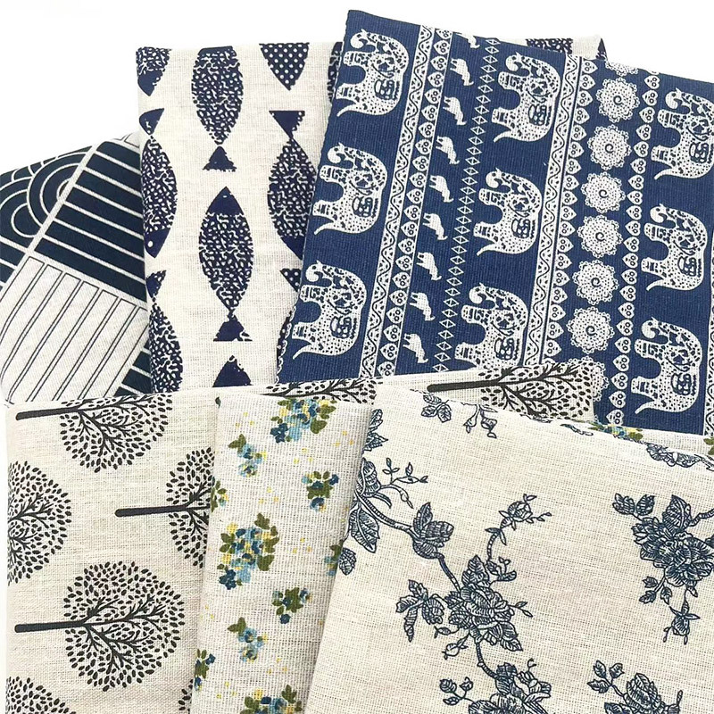 Vintage Blue Floral Cotton Lin - Linen Table Runner recension och pris