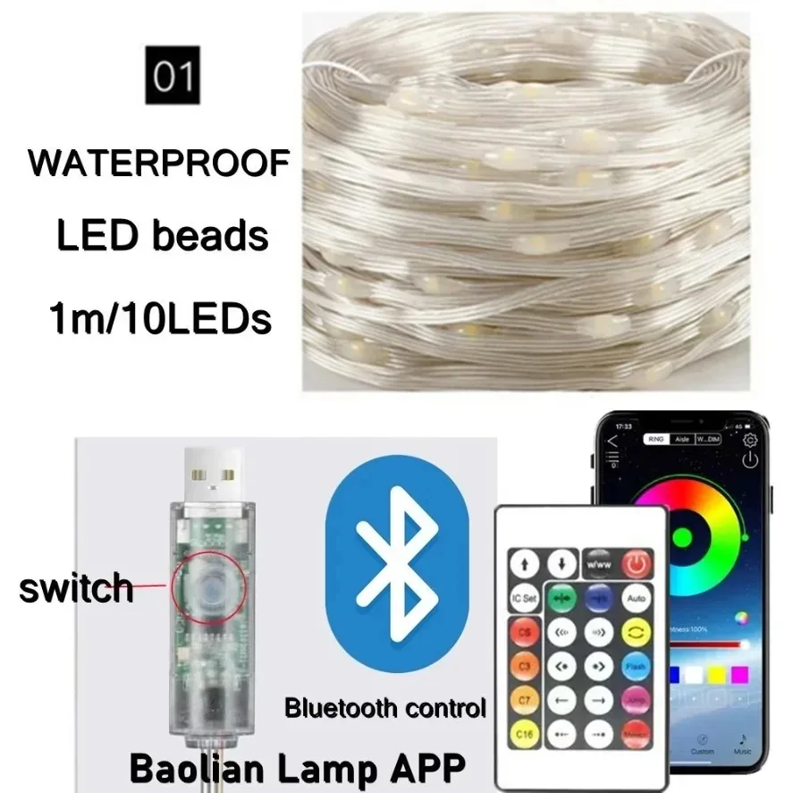 5-20m WS2812B RGB LED Fairy St - Home Decor Free App recension och pris