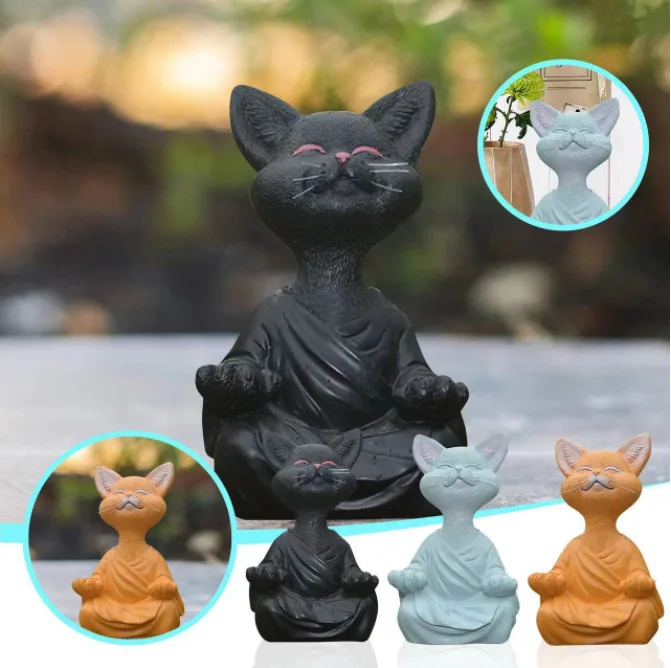 Meditation Cat Sculpture Garde - Home Decor Za recension och pris