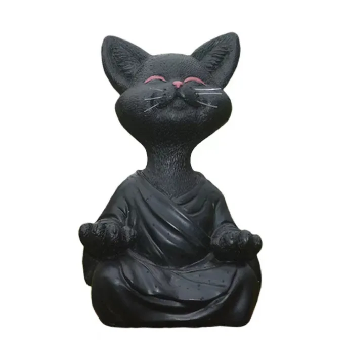Meditation Cat Sculpture Garde - Home Decor Za recension och pris