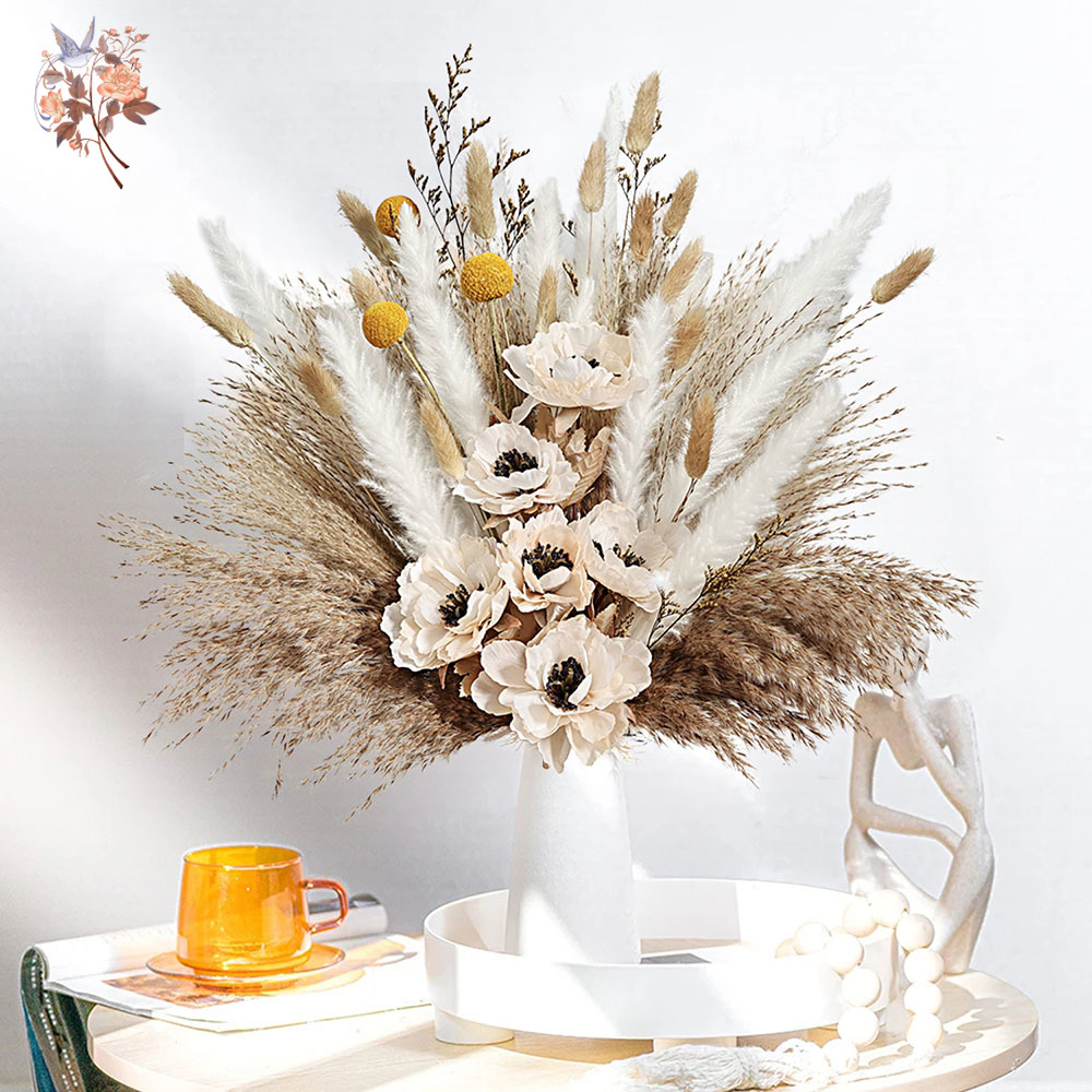 55Pcs Artificial Flower Bouque - Pampas Grass Decor recension och pris