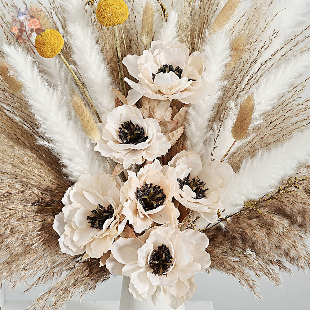 55Pcs Artificial Flower Bouque - Pampas Grass Decor recension och pris