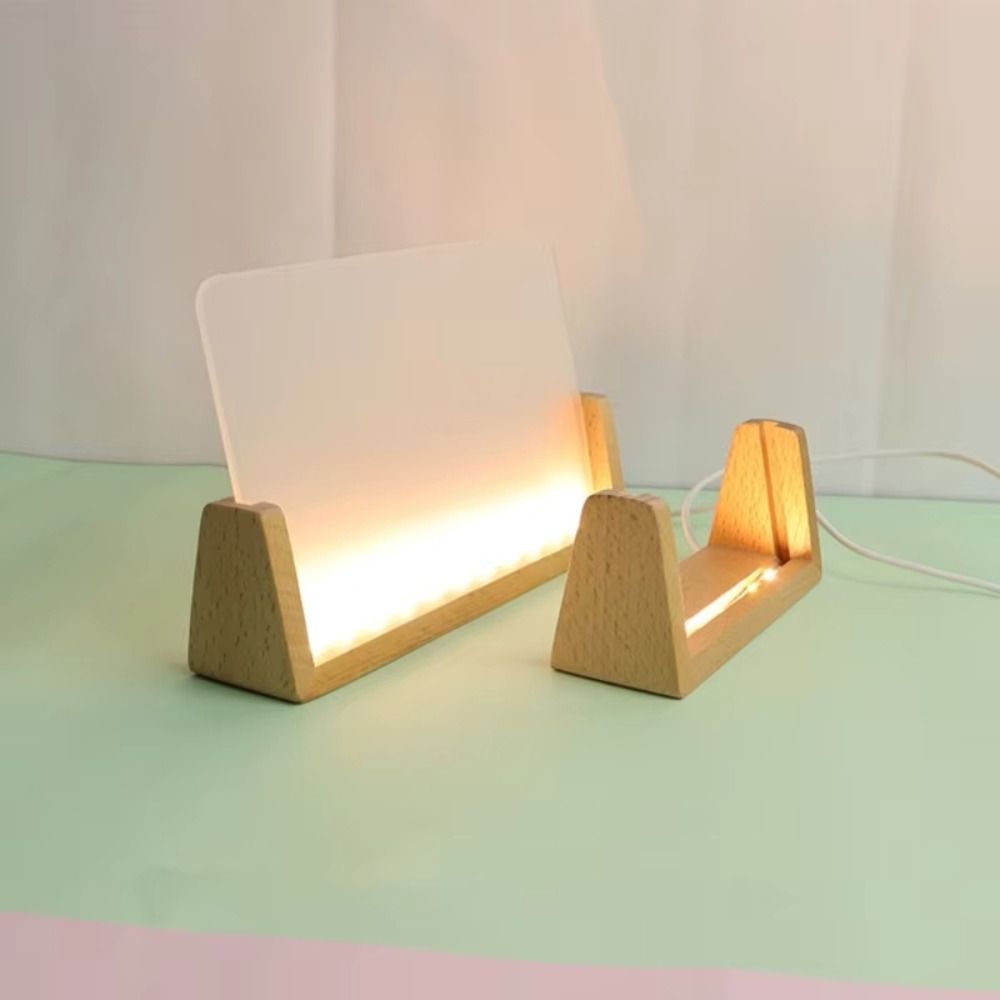 Warm Light Wooden Lighted Base - Bamboo Photo Frame recension och pris