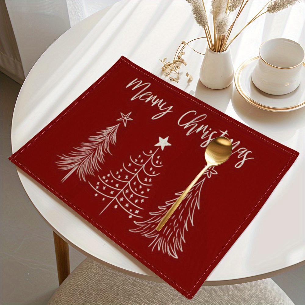 Minimalist Red Background Whit - Linen Table Runner recension och pris