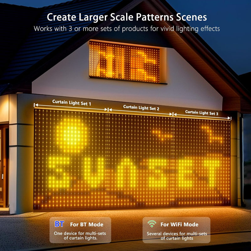 1/2PCS 400LEDs Smart Curtain L - Home Decor Free App recension och pris