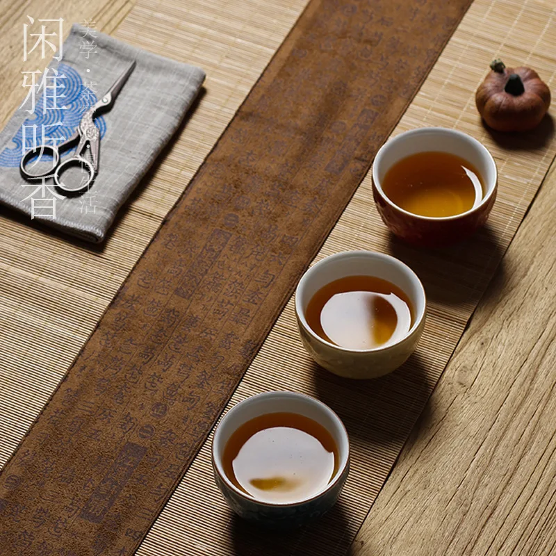 Fabric Bamboo Tea Mat Linen Ze - Linen Table Runner recension och pris
