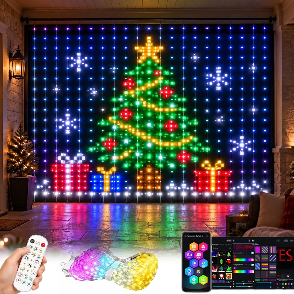 RGB Christmas Curtain Lights,  - Home Decor Free App recension och pris