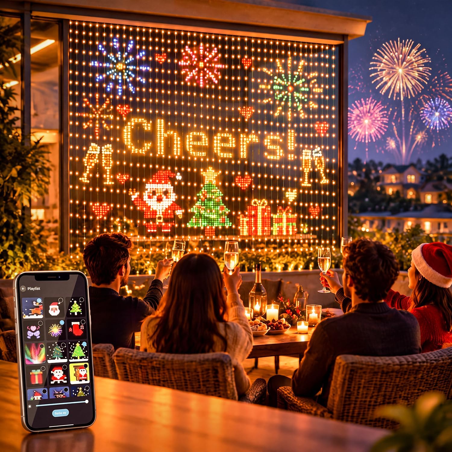 RGB Christmas Curtain Lights,  - Home Decor Free App recension och pris