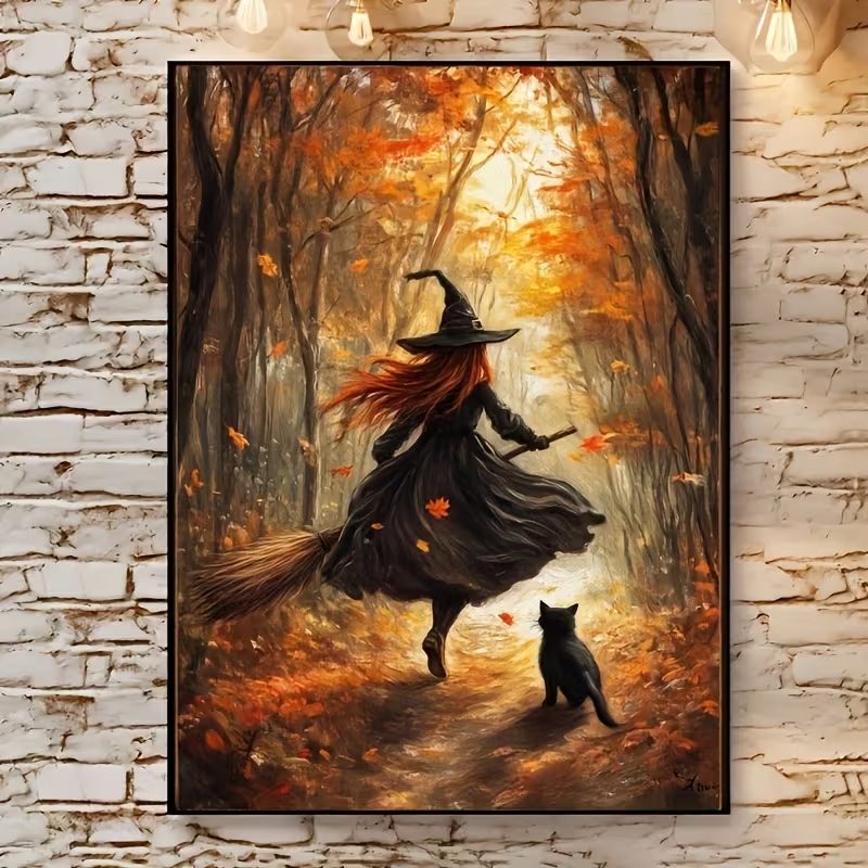 Retro Alloween Autumn Witch On - Home Decor Theme recension och pris