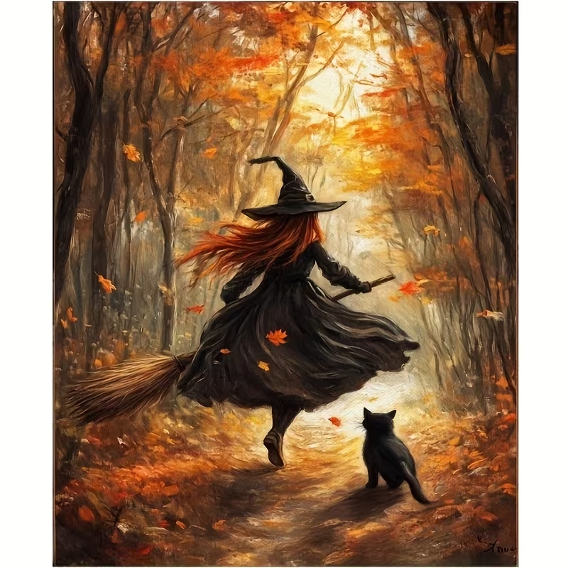 Retro Alloween Autumn Witch On - Home Decor Theme recension och pris