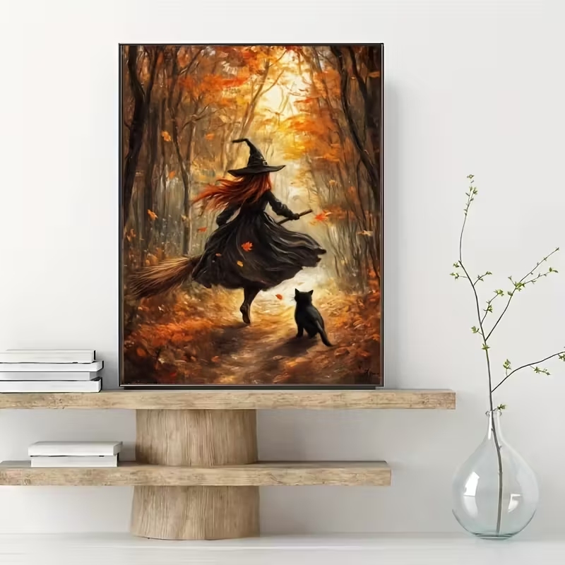 Retro Alloween Autumn Witch On - Home Decor Theme recension och pris
