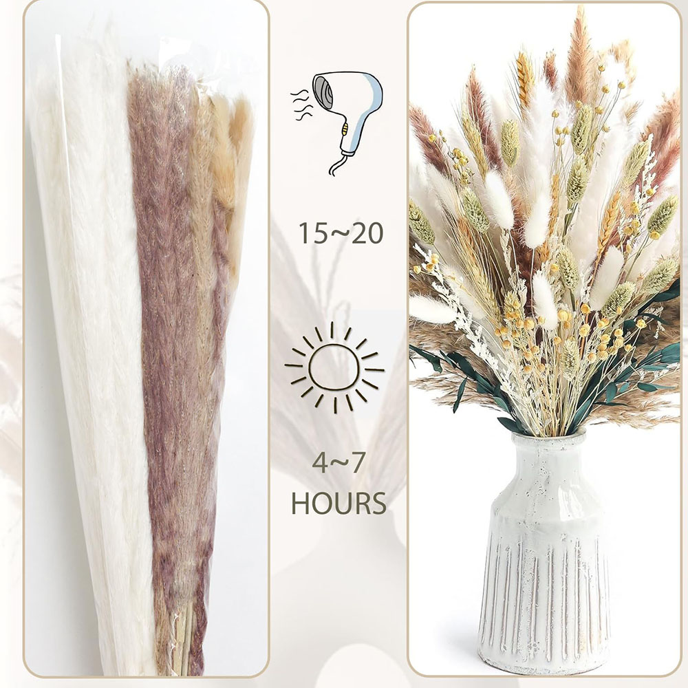 100pcs Dried Pampas Grass Bouq - Pampas Grass Decor recension och pris