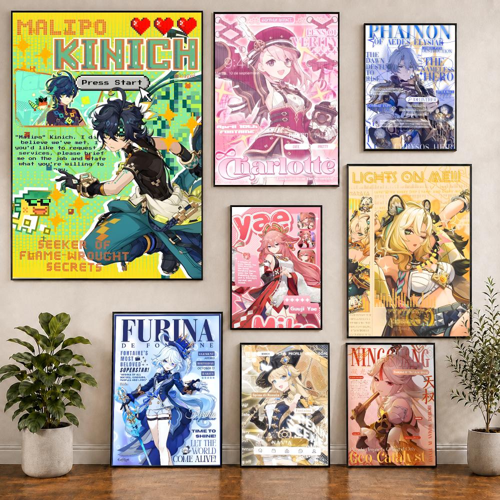 genshin magazine style Poster  - Home Decor Magazine recension och pris