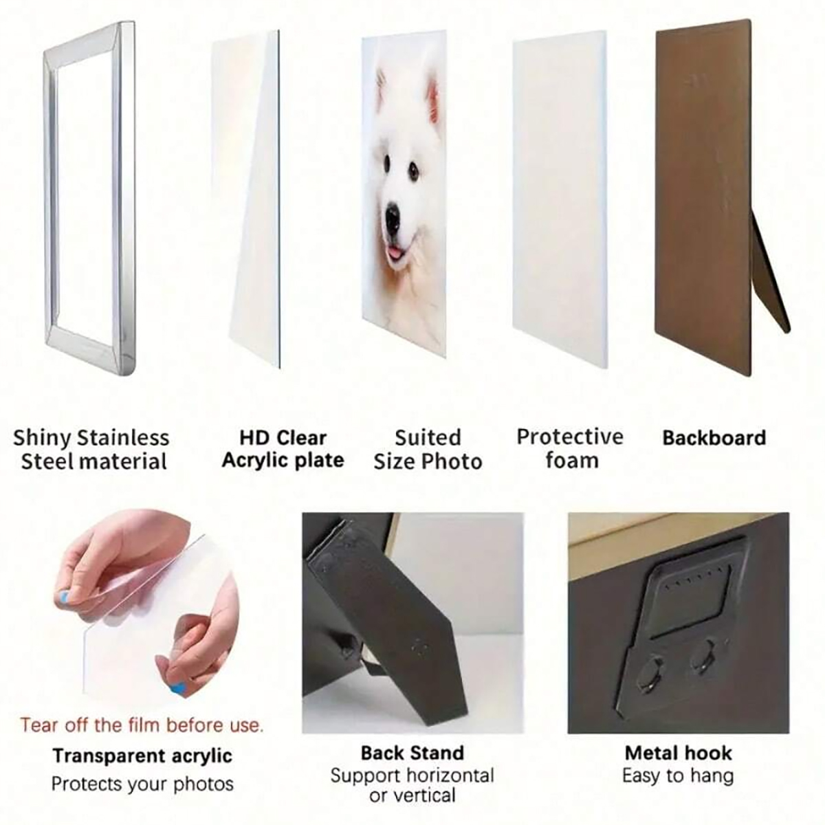 Stainless steel photo frame, v - Bamboo Photo Frame recension och pris