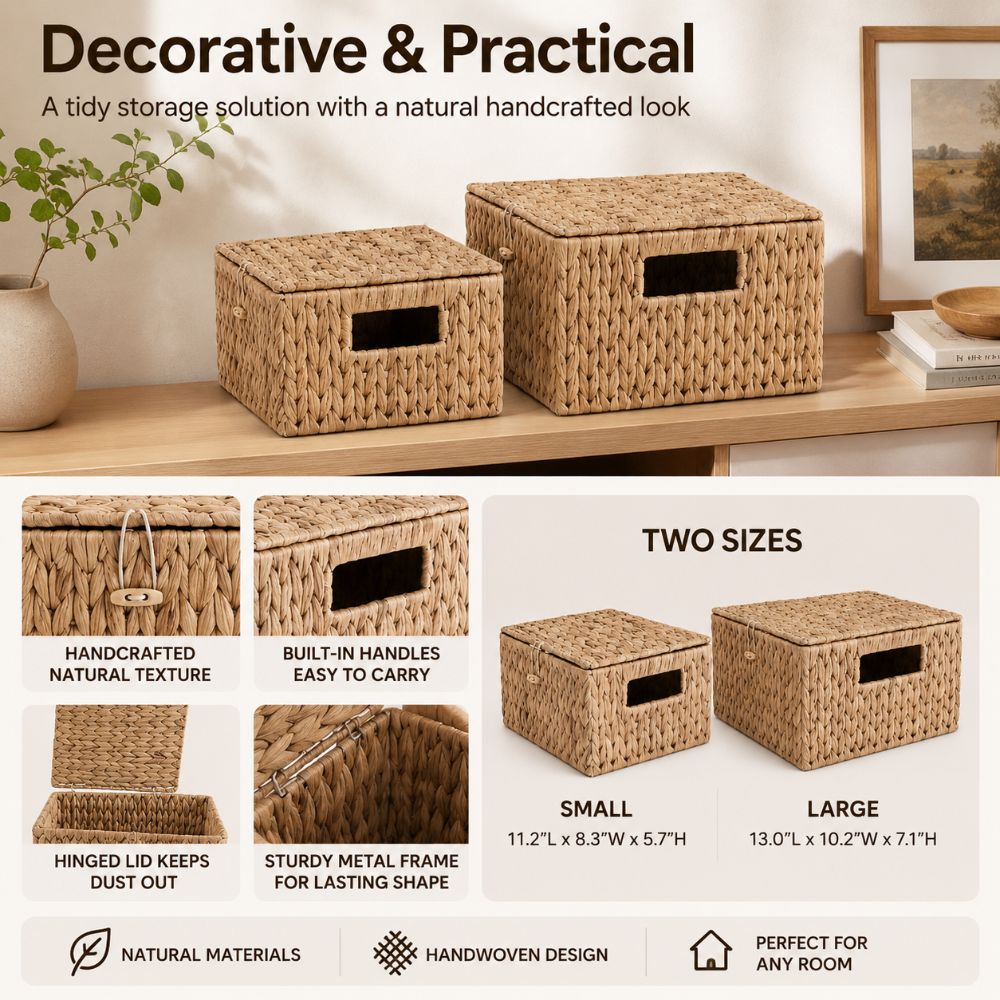 Water Hyacinth Wicker Storage  - Rattan Plant Basket recension och pris