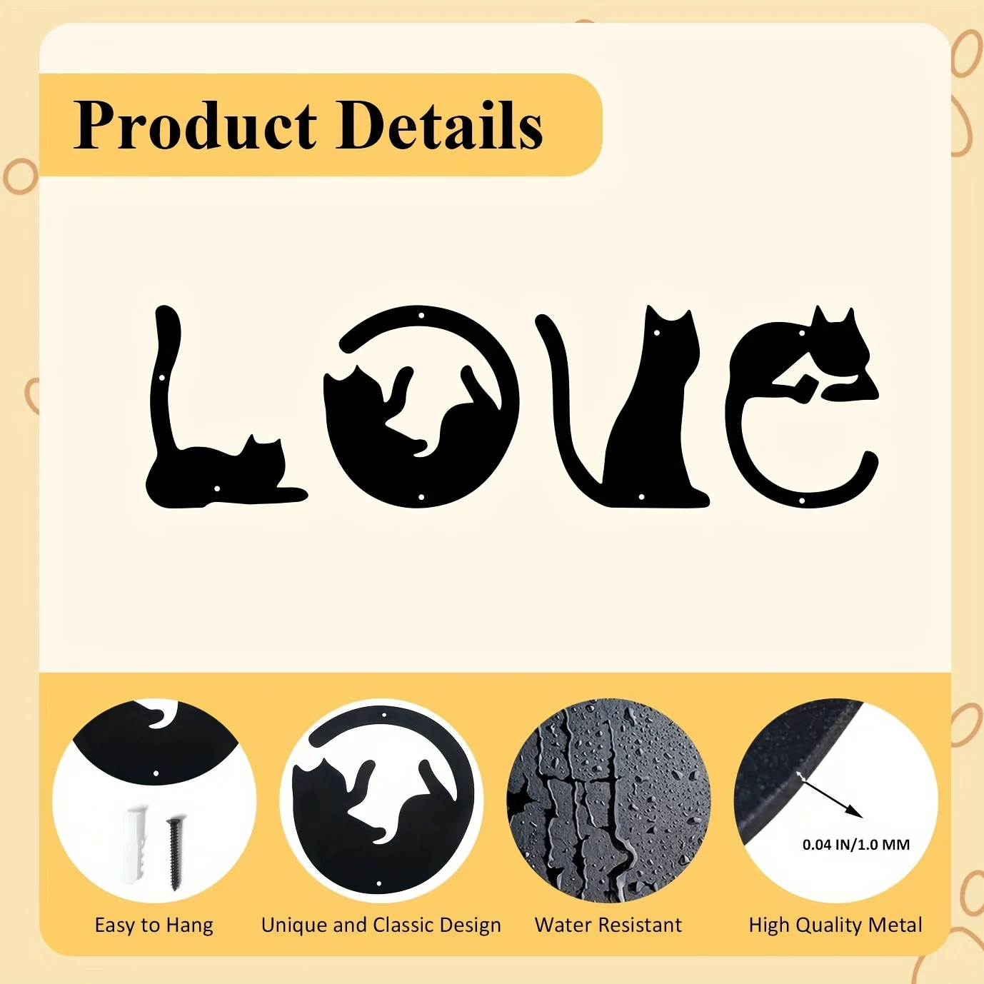 HelloYoung 4pcs/set Cute Cat M - Home Decor Y2K recension och pris