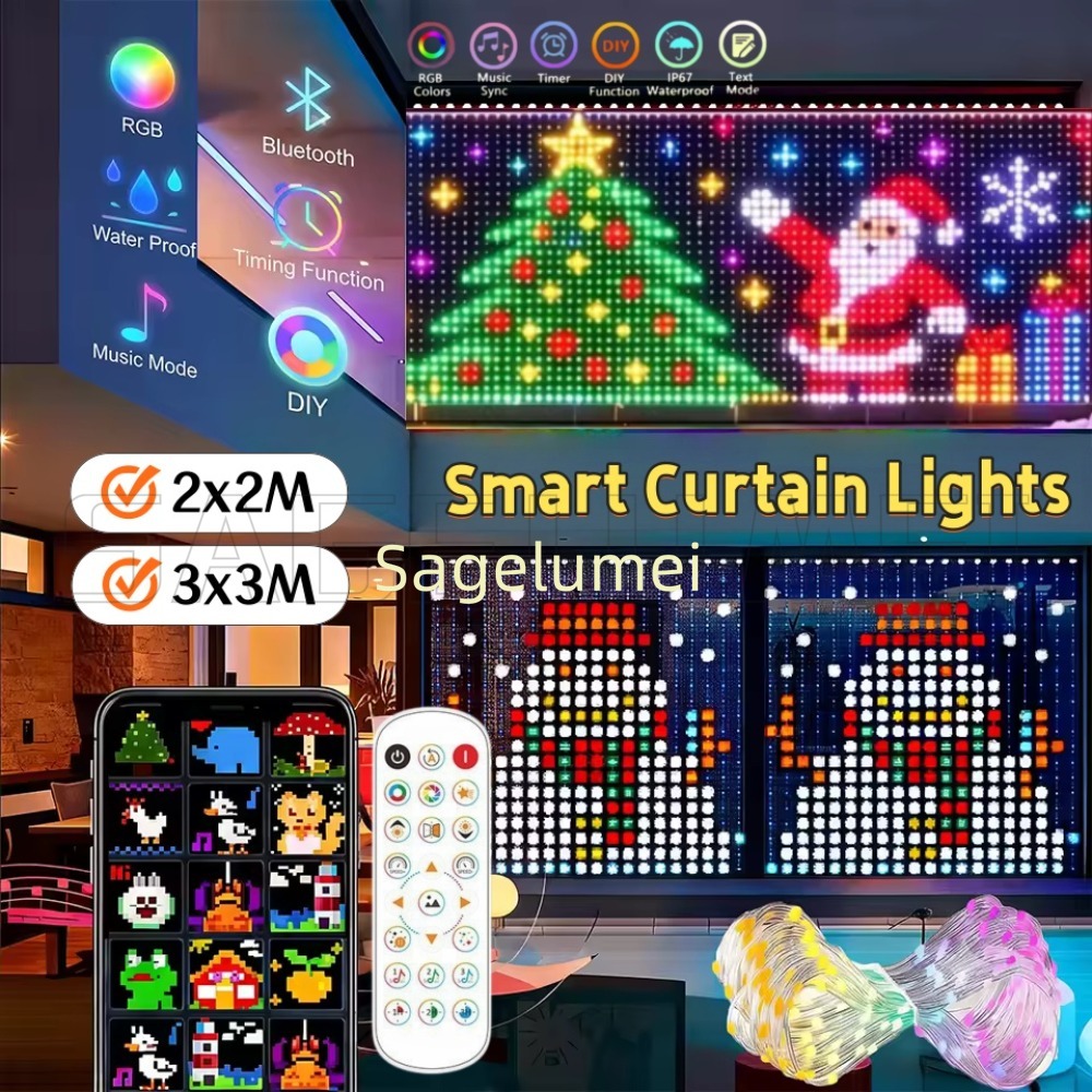 1.6M-3M Smart LED Curtain Ligh - Home Decor Free App recension och pris
