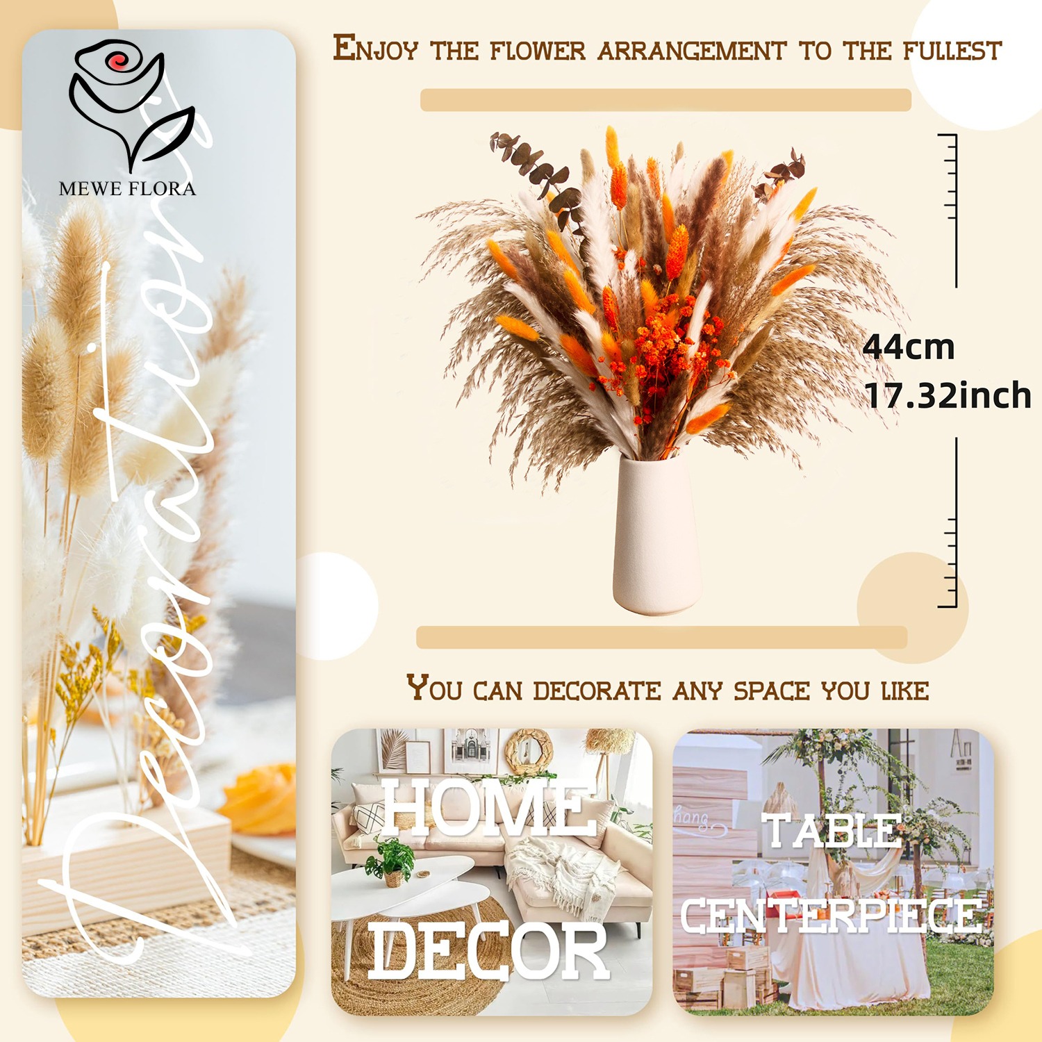 Dried Natural Flowers Pampas B - Pampas Grass Decor recension och pris