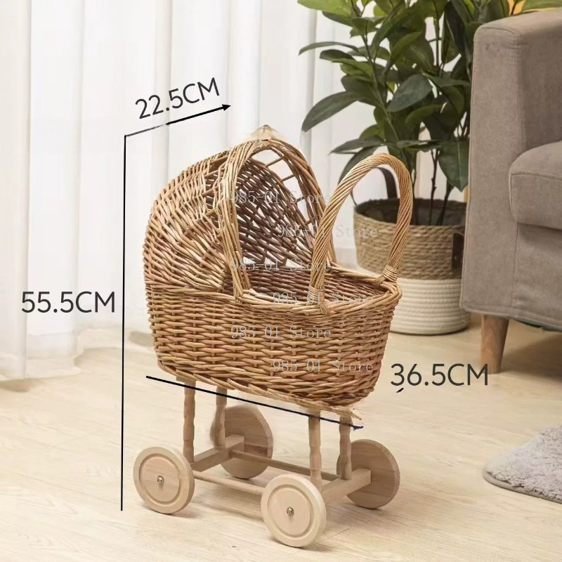 Handwoven Wicker Bassinet Stro - Rattan Plant Basket recension och pris