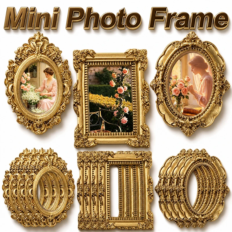 10/5pcs Vintage Resin Mini Pho - Bamboo Photo Frame recension och pris