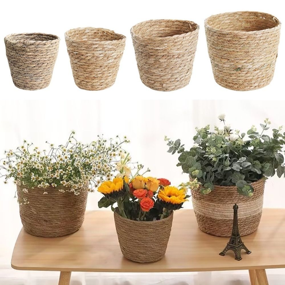 1Pcs For Garden Terraces Flowe - Rattan Plant Basket recension och pris