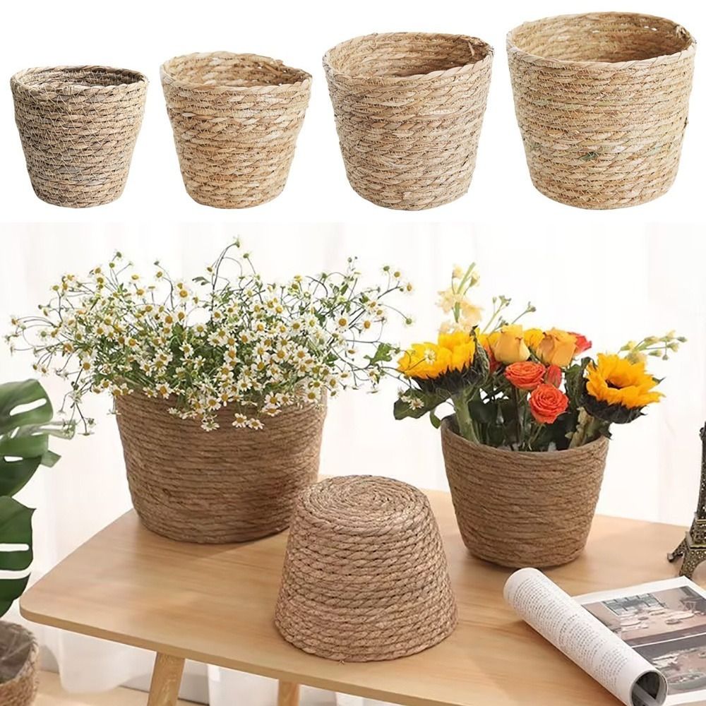 1Pcs For Garden Terraces Flowe - Rattan Plant Basket recension och pris